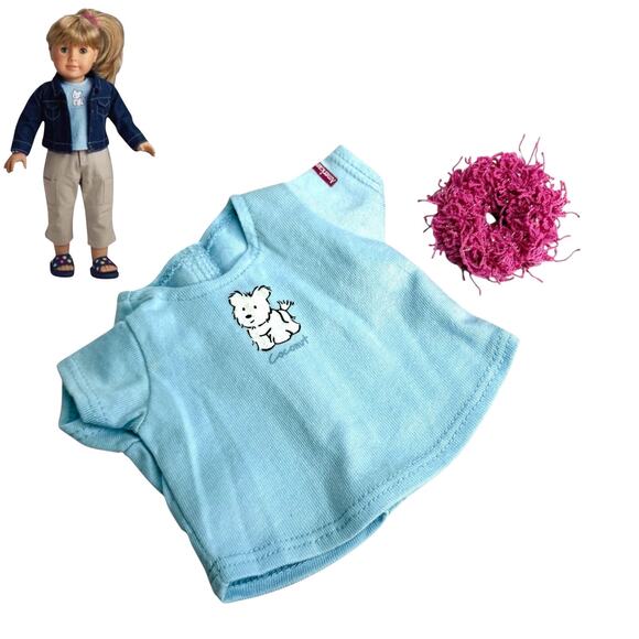 VTG American Girl Today Coconut Best Friend SHIRT & Ponytail Holder Fun Play Top - Picture 5 of 6